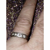 Gorgeous vintage sterling silver~ diamond? Wedding band - £69.33 GBP