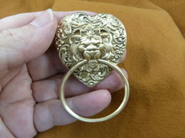 (E-941) Lion head doorknocker floral heart Eyeglass pin pendant ID badge holder - £16.14 GBP