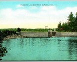 Hubbard Lac Dam Alpena Michigan Mi Unp Chrome Carte Postale A11 - $5.08