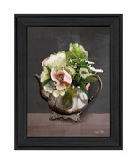 Vintage Floral Tea Pot 1 Black Framed Print Kitchen Wall Art - $139.72 CAD