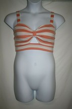 Zenana Outfitters Misses MEDIUM Orange White Striped Keyhole Chest Halter Top - £6.24 GBP