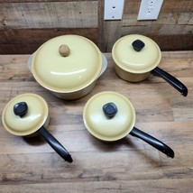 Vintage Club Aluminum Harvest Gold Cookware ~ 8 Piece Set Includes Pots &amp; Lids - £62.91 GBP