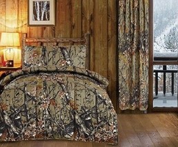 Natural Camo Twin size Comforter and 3 pc microfiber sheet/pillowcase set - £53.50 GBP