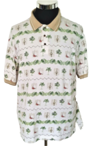 American Summer Golf Shirt  Mens Size Medium Casual Knit Novelty Activewear - £9.47 GBP