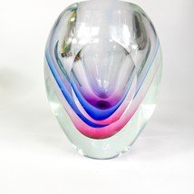 Art Glass Sommerso Faceted Vase - £77.84 GBP