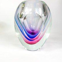 Art Glass Sommerso Faceted Vase - £74.38 GBP