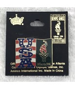 USA Olympic Atlanta 1996 Vintage Pin On Card - £9.82 GBP