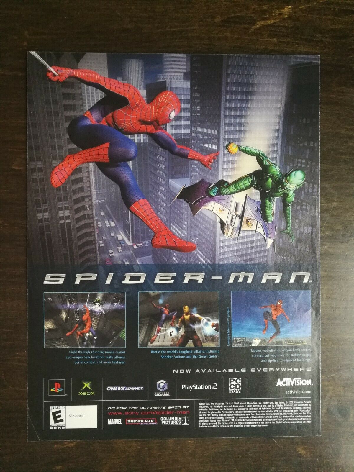 2002 Spider-Man Activision Video Game Full Page Original  Ad 1221  - $6.64