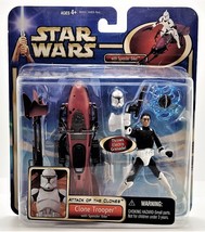 Star Wars Attack Of The Clones Clone Trooper W/Speeder Bike Action Figur... - $37.40