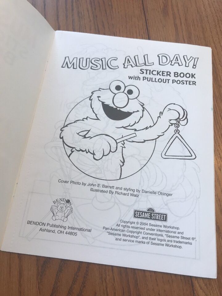 Sesame Street Jumbo Coloring & Sticker Book ~ Music All Day Ships N 24h Item image 2