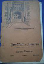 Vintage Qualitative Analysis International Correspondence Schools 1938 - $1.99