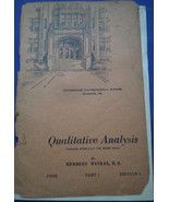 Vintage Qualitative Analysis International Correspondence Schools 1938 - £1.55 GBP
