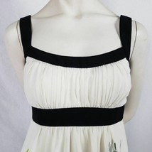 SL Fashions Chiffon Sleeveless Dress Women&#39;s Size 6 Cream Floral Empire Waist - £10.22 GBP