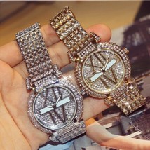 Luxury Diamond Women Watches Fashion Brand Stainless Steel Bracelet Wris... - £19.92 GBP