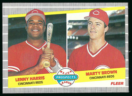 1989 Fleer #645 Major League Prospects Lenny Harris Marty Brown Cincinnati Reds - £1.04 GBP