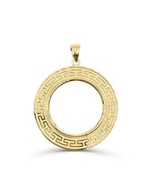 Greek Key 14k solid Yellow gold Prong Coin Bezel Frame 1 oz American Eag... - £787.45 GBP