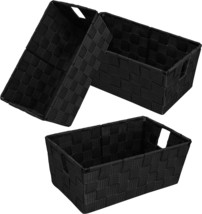 The Homyfort Woven Shelf Storage Tote Basket Bins Container,, 11&quot; X 6&quot; X 4&quot; - £31.48 GBP