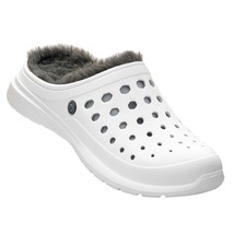 Size 9 Joybees Women&#39;s White Cozy Clogs Faux Shearling Lined Slip On Shoe - £18.19 GBP