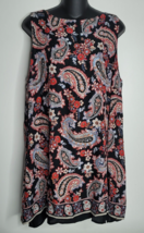 J. JILL Womens Dress Large Sleeveless Sheath Flowers Paisley Floral Blac... - £23.97 GBP
