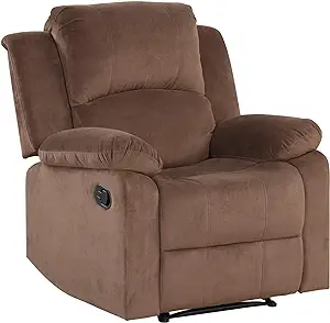 Overstuffed Manual Chair With Soft Padded Arms And Back For Living Room ... - $535.99