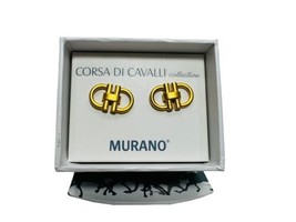 Mens Horsebit Cuff links Gold Finish NWT $50 By Murano Equestrian - £13.53 GBP