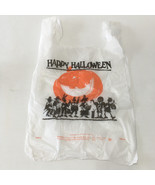 Vintage plastic Happy Halloween bag with orange pumpkin trick or treat g... - $19.75