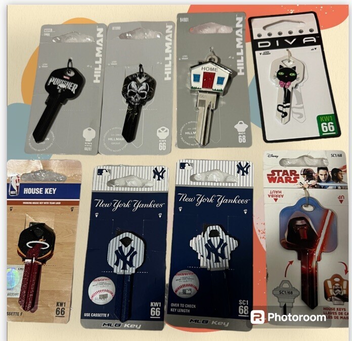 ONE -Hillman - Diva-MLB-Disney Key Blanks Key 66 68 97 - $12.95