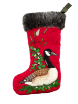 Christmas Stocking Quilted Duck Print Faux Fur Cuff Frank - £13.61 GBP