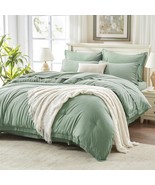 Andency Sage Green Comforter Set King Size With Sheets -7 Pieces Boho Ta... - $87.92