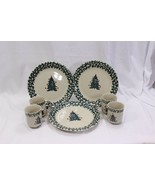 Tienshan Folkcraft Winter Wonderland Plates Mugs Christmas Set of 7 - £30.69 GBP