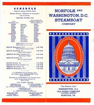 Norfolk and Washington DC Steamboat Co. 1948 Brochure Deck Plan Schedules Fares - £43.39 GBP