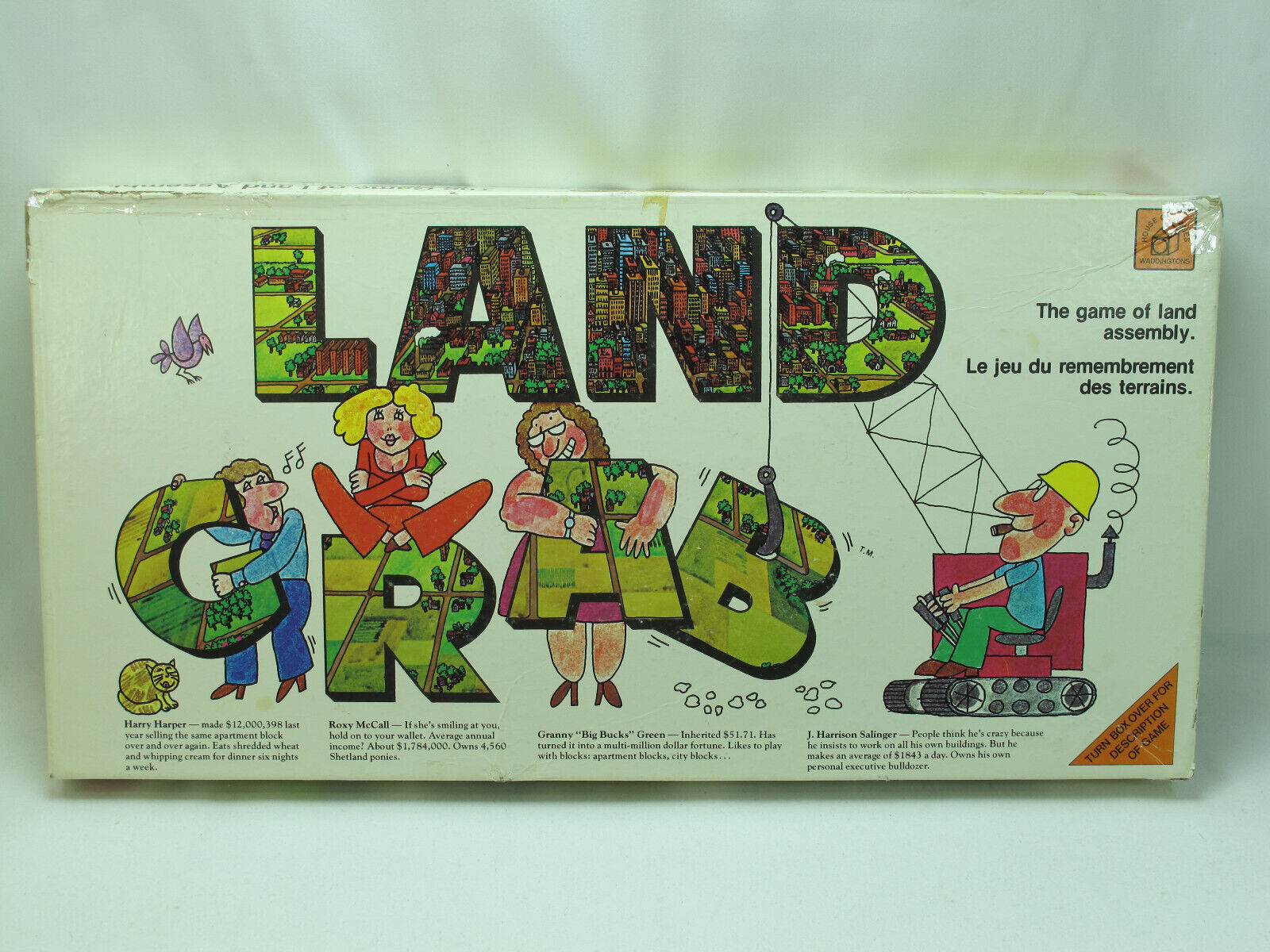 Land Grab 1974 Board Game Waddington's 100% Complete Bilingual Excellent Plus - $49.30