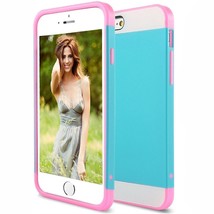 Blue Pink Hard Case for Apple iPhone 6 & 6s - Shockproof Armor Hybrid Cover USA - £2.39 GBP