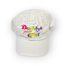 Daddys Fishin Girl Toddler Size Ball Cap Hat White Rainbow Embroidery Adjustable - £11.66 GBP