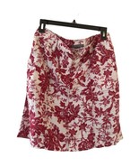 Ann Taylor Womens Brocade Red And White Floral Print Skirt Size 6 Linen ... - £18.99 GBP
