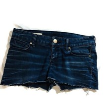 Decree Juniors Size 7 Dark Wash Cut Off Jean Booty Shorty Shorts Casual Pockets - £9.61 GBP