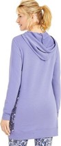 allbrand365 designer Womens Activewear Printed Panel Long Hoodie,Small,Luxe Iris - £35.92 GBP