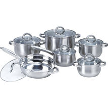 Premium 12-Piece Stainless Steel Cookware Set with Frying Pan and Casser... - €116,00 EUR