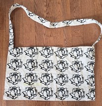 Freda Salvador Canvas Off white Black Rose Floral Tote Bag Neon Logo Lig... - $11.87