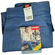 New Wrangler Hero Stretch Waist Jeans 50x30 Flex Fit Regular Seat Blue D... - £39.28 GBP
