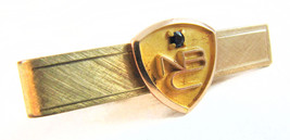 Vintage NBC 10K Solid Gold Sapphire Crest &amp; 12K GF Tie Bar By O.C. Tanner - £118.69 GBP