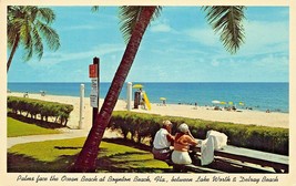 Lago Worth Delray Spiaggia Florida ~ Palms Viso Il Oceano ~ Boynton Cartolina - £7.25 GBP