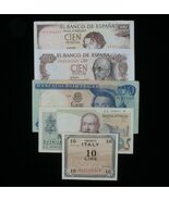 Southern Europe 5-Notes Lot // Spain Peseta, Portugal Escudo &amp; Italy Lira - $998.83 MXN