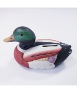 Mallard Duck Multicolor 3.25&quot; Ceramic Coin Bank Figurine - £13.88 GBP