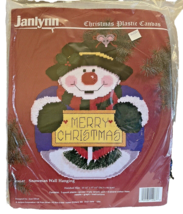 Christmas Plastic Canvas Kit Snowman Wall Hanging Janlynn 13.5" x 17.5" NIP - $18.55