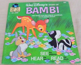Awesome vintage Bambi Disney SEE HEAR READ record book 33 1/3 RPM 309 1977 - $12.00