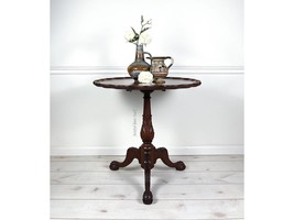 Antique Mahogany Pedestal Chippendale Gorge lll Style Tilt Top Pie-crust  Carved - £539.56 GBP