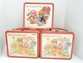 Set of 3 Vintage Strawberry Shortcake Lunch Boxes 1980-1981 NO THERMOS - $49.49