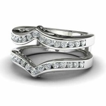 1.45Ct Simulated Diamond 14K White Gold Plated Silver Enhancer Ring Jewelry - £94.95 GBP