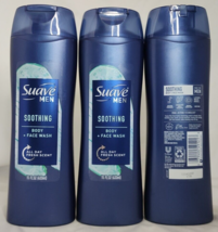 (3 Ct) Suave Men SOOTHING Body + Face Wash 15 oz. each All Day Fresh - £23.72 GBP